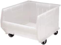 Quantum Storage - 125 Lb. Load Capacity, 23-7/8" Deep, Clear Polypropylene Hopper Stacking Bin - 11" High x 16-1/2" Wide x 23-7/8" Long - All Tool & Supply