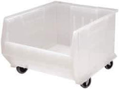 Quantum Storage - 125 Lb. Load Capacity, 23-7/8" Deep, Clear Polypropylene Hopper Stacking Bin - 12" High x 18-1/4" Wide x 23-7/8" Long - All Tool & Supply