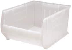 Quantum Storage - 125 Lb. Load Capacity, 23-7/8" Deep, Clear Polypropylene Hopper Stacking Bin - 12" High x 18-1/4" Wide x 23-7/8" Long - All Tool & Supply