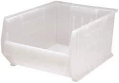 Quantum Storage - 125 Lb. Load Capacity, 23-7/8" Deep, Clear Polypropylene Hopper Stacking Bin - 12" High x 18-1/4" Wide x 23-7/8" Long - All Tool & Supply