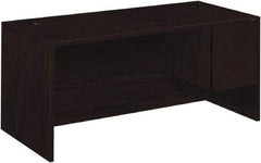 Hon - Woodgrain Laminate Right Pedestal Desk - 66" Wide x 30" Deep x 29-1/2" High, Mahogany - All Tool & Supply