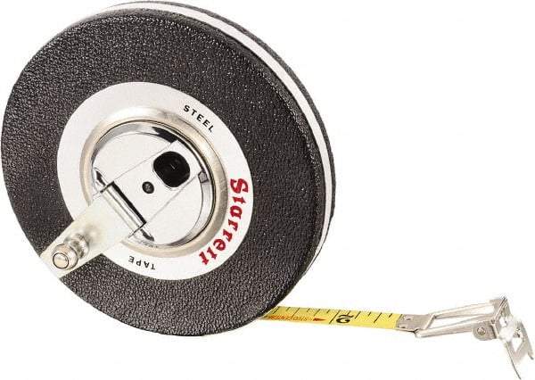 Starrett - 50' x 3/8" Yellow Blade Tape Measure - 1/8" Graduation, L1 Graduation Style, Black Case - All Tool & Supply