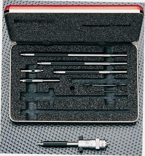 Starrett - 50 to 200mm, Mechanical Inside Micrometer Set - 0.01mm Graduation, Friction Thimble - All Tool & Supply