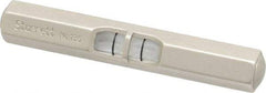 Starrett - 2-1/2 Inch Long, Horizontal, Tubular and Pocket Level - Satin Nickel-Plated, 1 Vial - All Tool & Supply