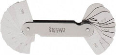 Starrett - 1 (20 Leaves) Piece, 0.02 to 0.4 Inch Radius, Radius Gage Set - All Tool & Supply