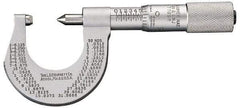 Starrett - 0 to 25mm Range, Mechanical Screw Thread Micrometer - Plain Thimble, 0.01mm Graduation, 0.0002" Accuracy - All Tool & Supply