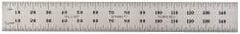 Starrett - 150mm Long, 0.5, 1mm Graduation, Flexible Spring Steel Rule - Metric Graduation Style, 3/4" Wide, Silver, Satin Chrome Finish - All Tool & Supply