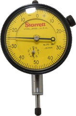 Starrett - 10mm Range, 0-50-0 Dial Reading, 0.01mm Graduation Dial Drop Indicator - 2-1/4" Dial, 1mm Range per Revolution - All Tool & Supply