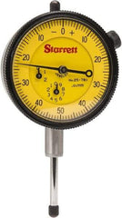 Starrett - 25mm Range, 0-50-0 Dial Reading, 0.01mm Graduation Dial Drop Indicator - 2-1/4" Dial, 1mm Range per Revolution - All Tool & Supply