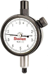 Starrett - 0.025" Range, 0-5-0 Dial Reading, 0.0001" Graduation Dial Drop Indicator - 1-11/16" Dial, 0.01" Range per Revolution - All Tool & Supply