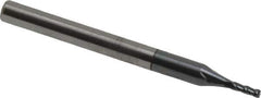 Accupro - 3/64", 4 Flute, Single End, Solid Carbide, 0.01" Corner Radius End Mill - 1-1/2" OAL, 30° Helix, Right Hand Flute, 9/64" LOC, Right Hand Cut - All Tool & Supply