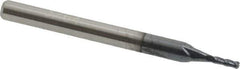 Accupro - 3/64", 4 Flute, Single End, Solid Carbide, 0.015" Corner Radius End Mill - 1-1/2" OAL, 30° Helix, Right Hand Flute, 9/64" LOC, Right Hand Cut - All Tool & Supply