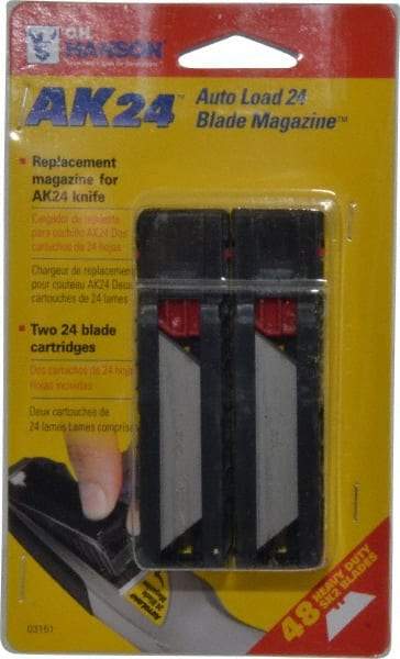 C.H. Hanson - 48 Piece Steel Utility Knife Blade - 3-1/2" OAL, 2" Blade Length - All Tool & Supply