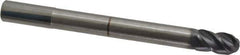 Accupro - 12mm Diam, 22mm LOC, 4 Flute Solid Carbide Ball End Mill - AlTiN Finish, Single End, 130mm OAL, 12mm Shank Diam, Spiral Flute - All Tool & Supply