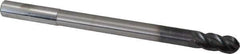 Accupro - 7/16" Diam, 1" LOC, 4 Flute Solid Carbide Ball End Mill - AlTiN Finish, Single End, 6" OAL, 7/16" Shank Diam, Spiral Flute - All Tool & Supply