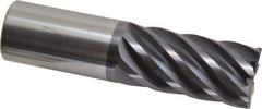 Accupro - 1", 7 Flute, Single End, Solid Carbide, 0.03" Corner Radius End Mill - 4" OAL, 37° Helix, Right Hand Flute, 2" LOC, Right Hand Cut - All Tool & Supply