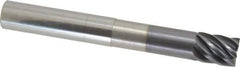 Accupro - 3/4", 7 Flute, Single End, Solid Carbide, 0.03" Corner Radius End Mill - 6" OAL, 38° Helix, Right Hand Flute, 1" LOC, Right Hand Cut, 3-1/8" Extended Reach - All Tool & Supply