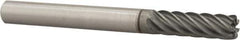 Accupro - 1/4", 7 Flute, Single End, Solid Carbide, 0.03" Corner Radius End Mill - 2-1/2" OAL, 37° Helix, Right Hand Flute, 3/4" LOC, Right Hand Cut - All Tool & Supply