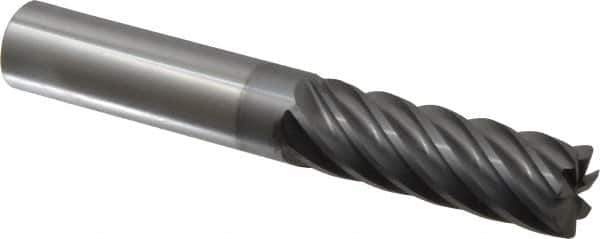 Accupro - 3/4", 7 Flute, Single End, Solid Carbide, 0.03" Corner Radius End Mill - 5" OAL, 37° Helix, Right Hand Flute, 2-1/4" LOC, Right Hand Cut - All Tool & Supply