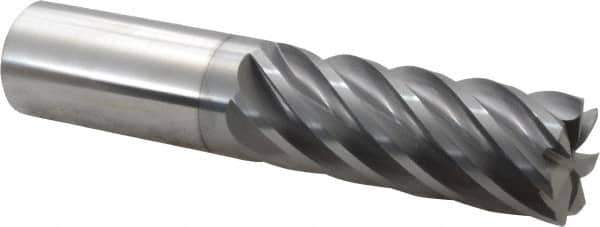 Accupro - 1", 7 Flute, Single End, Solid Carbide, 0.03" Corner Radius End Mill - 5" OAL, 37° Helix, Right Hand Flute, 2-5/8" LOC, Right Hand Cut - All Tool & Supply