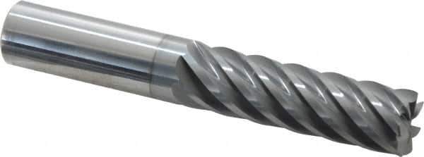 Accupro - 5/8", 7 Flute, Single End, Solid Carbide, 0.03" Corner Radius End Mill - 4" OAL, 37° Helix, Right Hand Flute, 2-1/8" LOC, Right Hand Cut - All Tool & Supply