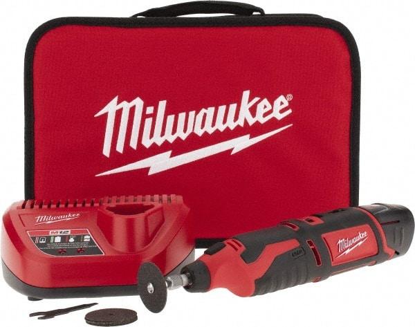 Milwaukee Tool - 12 Volt, Cordless Rotary Tool Kit - 5,000 to 32,000 RPM, Battery Included - All Tool & Supply