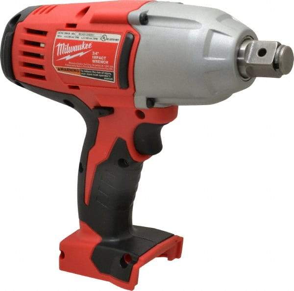 Milwaukee Tool - 3/4" Drive 18 Volt Pistol Grip Cordless Impact Wrench & Ratchet - 0 to 1,900 RPM, 0 to 2,200 BPM, 525 Ft/Lb Torque, Lithium-Ion Batteries Not Included - All Tool & Supply