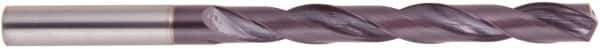 National Twist Drill - 11.5mm, 140° Point, Spiral Flute, Solid Carbide Taper Length Drill Bit - AlTiN Finish, 114mm Flute Length, 162mm OAL - All Tool & Supply