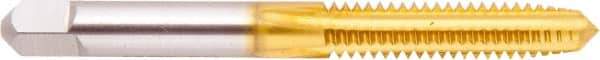 Regal Cutting Tools - M24x3.00 Metric Coarse 6H 4 Flute TiN Finish High Speed Steel Straight Flute Standard Hand Tap - Plug, Right Hand Thread, 4-29/32" OAL, 2-7/32" Thread Length, D8 Limit, Oversize - Exact Industrial Supply