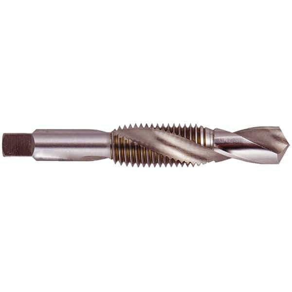 Regal Cutting Tools - 1/4-18 NPTF, 3-5/16" OAL, 7/16" Drill Diam x 7/8" Drill Length, Combination Drill & Tap - 4 Flutes, 1-1/16" Thread Length, High Speed Steel, Bright Finish - All Tool & Supply