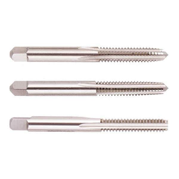 Regal Cutting Tools - 1/4-28 UNF, 4 Flute, Bottoming, Plug & Taper, Uncoated, Uncoated Finish, High Speed Steel Tap Set - 2-1/2" OAL, 1" Thread Length, 2B/3B Class of Fit - All Tool & Supply