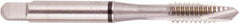 Regal Cutting Tools - 1-8 UNC, 3 Flute, Bright Finish, High Speed Steel Spiral Point Tap - Plug Chamfer, Right Hand Thread, 5-1/8" OAL, 1-1/2" Thread Length, 0.8" Shank Diam, 2B Class of Fit, Series Triple Crown - Exact Industrial Supply