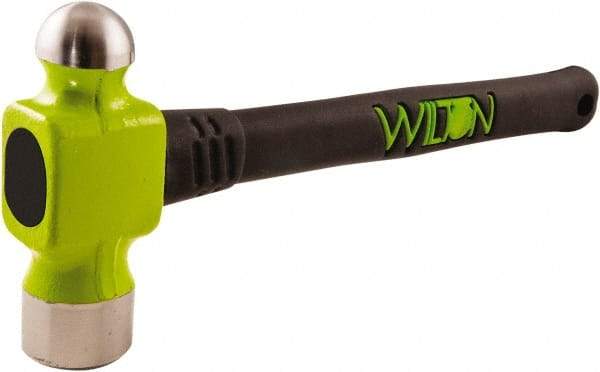 Wilton - 1-1/2 Lb Head Drop Forged Steel Ball Pein Hammer - Steel Handle with Grip, 14" OAL, Steel Rods Throughout for Added Strength - All Tool & Supply