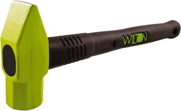 Wilton - 3 Lb Head Drop Forged Steel Ball Pein Hammer - Steel Handle with Grip, 16" OAL, Steel Rods Throughout for Added Strength - All Tool & Supply