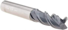 SGS - 1/2", 3 Flute, Single End, Solid Carbide, 0.03" Corner Radius End Mill - 3-1/4" OAL, Right Hand Flute, 1-1/4" LOC, Right Hand Cut - All Tool & Supply