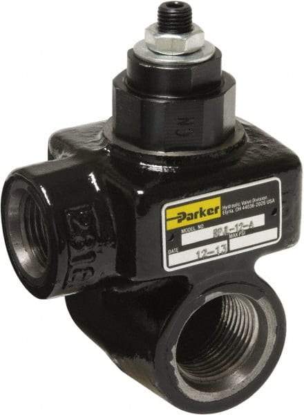 Parker - 25 GPM 5/8 Inlet Cast Iron Hydraulic Control Valve - 7/8-14 Thread, 5,000 psi, 2.24" Wide x 4.26" Long - All Tool & Supply