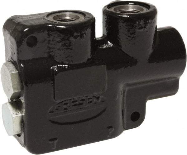 Parker - 15 GPM 5/8 Inlet Cast Iron Hydraulic Control Valve - 7/8-14 Thread, 2,500 psi, 1.88" Wide x 6.88" Long - All Tool & Supply