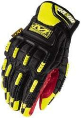 Mechanix Wear - Size XL (11) Synthetic Leather/Spandex/Lycra/TPR General Protection Work Gloves - For Mechanic's & Lifting, Uncoated, Hook & Loop Cuff, Full Fingered, Yellow, Paired - All Tool & Supply