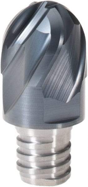 Iscar - MM EB Grade IC908 Carbide Ball Nose Milling Tip Insert - TiAlN Finish, 4 Flutes, 3/4" Cutting Diam, 0.62" Depth of Cut, 1" Extension, 3/8" Cnr Rad, 30° Helix - All Tool & Supply