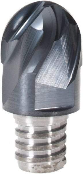 Iscar - MM EB Grade IC908 Carbide Ball Nose Milling Tip Insert - TiAlN Finish, 4 Flutes, 5/8" Cutting Diam, 0.47" Depth of Cut, 0.8" Extension, 5/16" Cnr Rad, 30° Helix - All Tool & Supply