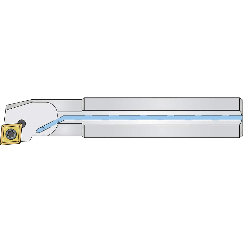 Micro 100 - 0.63" Min Bore, Right Hand A08K SCLCR 2 Indexable Boring Bar - Exact Industrial Supply