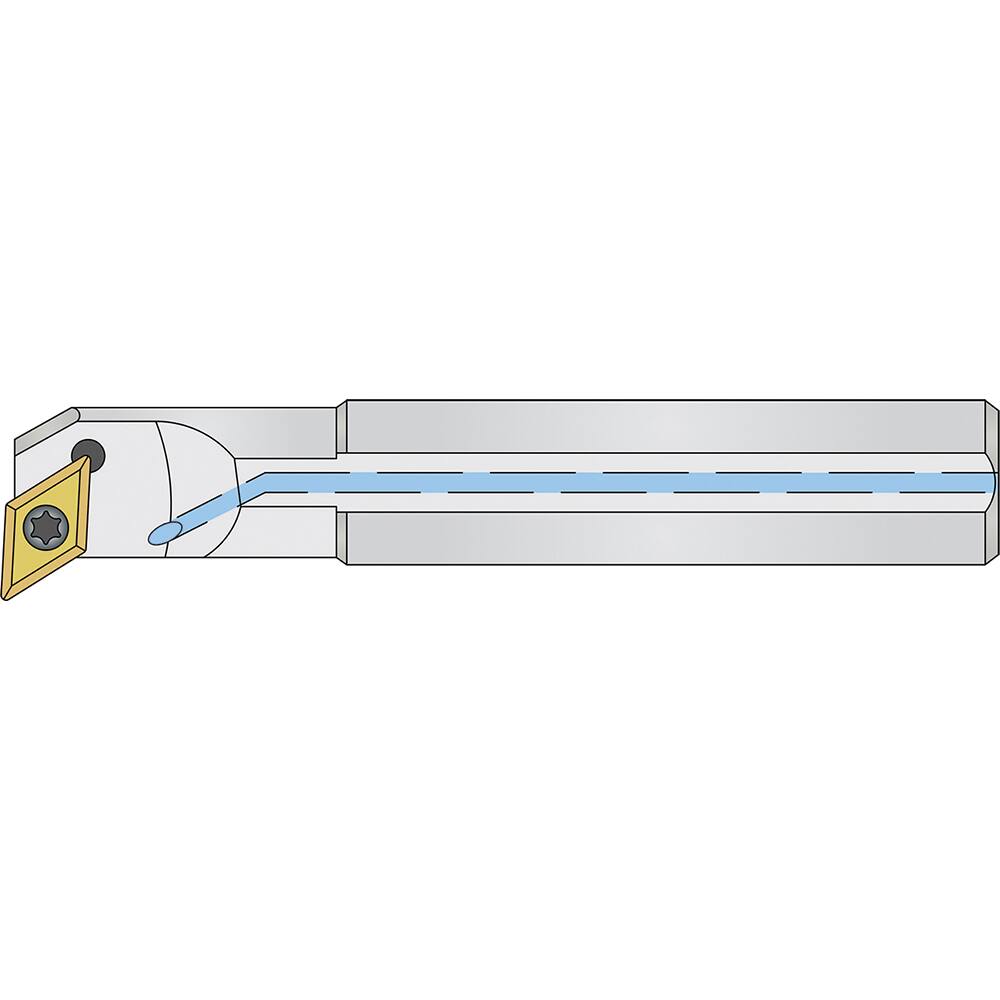 Micro 100 - 0.605" Min Bore, Right Hand A08K SDUCR 2 Indexable Boring Bar - Exact Industrial Supply