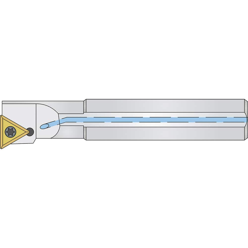 Micro 100 - 0.605" Min Bore, Right Hand A08K STFCR 2 Indexable Boring Bar - Exact Industrial Supply