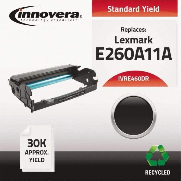 innovera - Black Drum - Use with Lexmark E260 D, 260 Dn, E260d, E260dn, E360 D, E360 Dn, E360d, E360dn, E460 D, E460 Dn, E460 Dw, E460d, E460dn, E460dw, E462 Dtn - All Tool & Supply