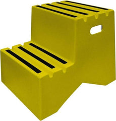 Diversified Plastics - 19-1/2" High x 18-1/8" Wide x 24-1/2" Deep, Yellow Step Stool - 500 Lb Capacity - All Tool & Supply