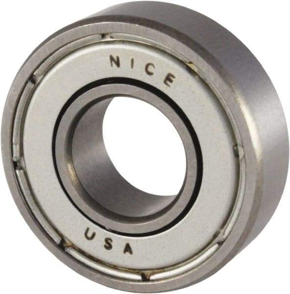 Nice - 5/16" Bore Diam, 7/8" OD, Double Shield Precision Ground Radial Ball Bearing - 9/32" Wide, 1 Row, Round Bore, 255 Lb Static Capacity, 644 Lb Dynamic Capacity - All Tool & Supply