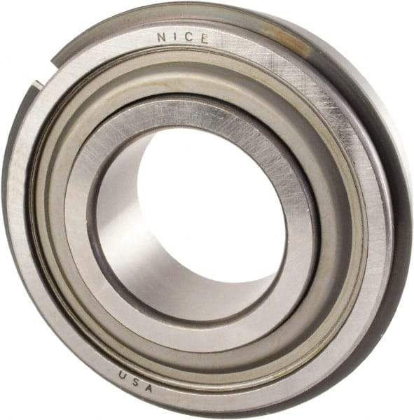 Nice - 1" Bore Diam, 2" OD, Double Seal Precision Ground Radial Ball Bearing - 5/8" Wide, 1 Row, Round Bore, 1,350 Lb Static Capacity, 2,970 Lb Dynamic Capacity - All Tool & Supply