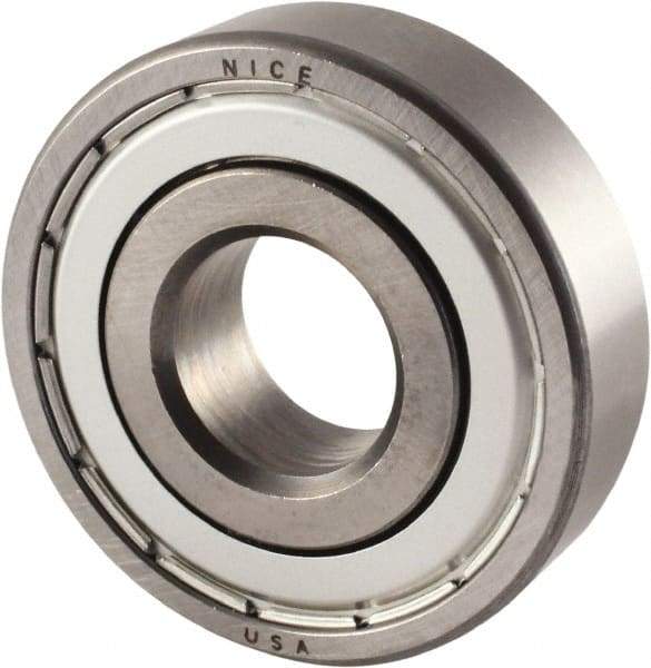 Nice - 3/4" Bore Diam, 2" OD, Double Shield Semi Ground Extra Light Radial Ball Bearing - 9/16" Wide, 1 Row, Round Bore, 1,350 Lb Static Capacity, 1,480 Lb Dynamic Capacity - All Tool & Supply