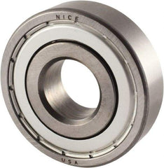 Nice - 1" Bore Diam, 2" OD, Double Shield Semi Ground Extra Light Radial Ball Bearing - 9/16" Wide, 1 Row, Round Bore, 1,350 Lb Static Capacity, 1,480 Lb Dynamic Capacity - All Tool & Supply