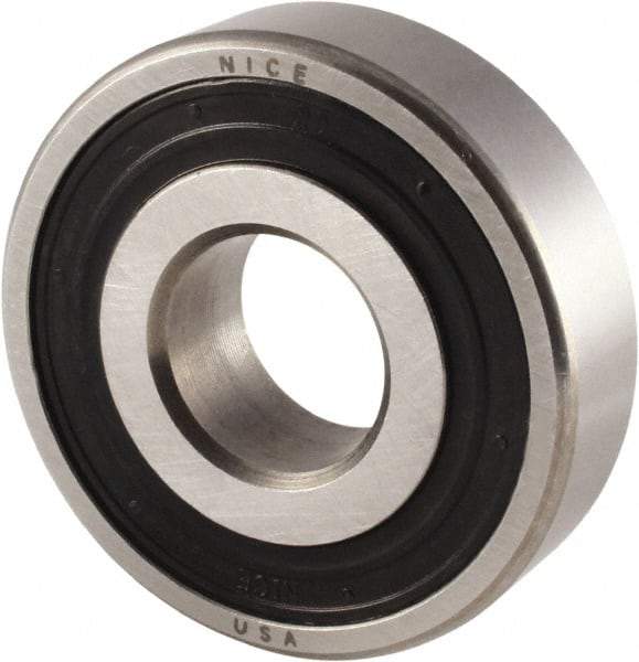 Nice - 3/4" Bore Diam, 2" OD, Double Seal Semi Ground Extra Light Radial Ball Bearing - 9/16" Wide, 1 Row, Round Bore, 1,350 Lb Static Capacity, 1,480 Lb Dynamic Capacity - All Tool & Supply